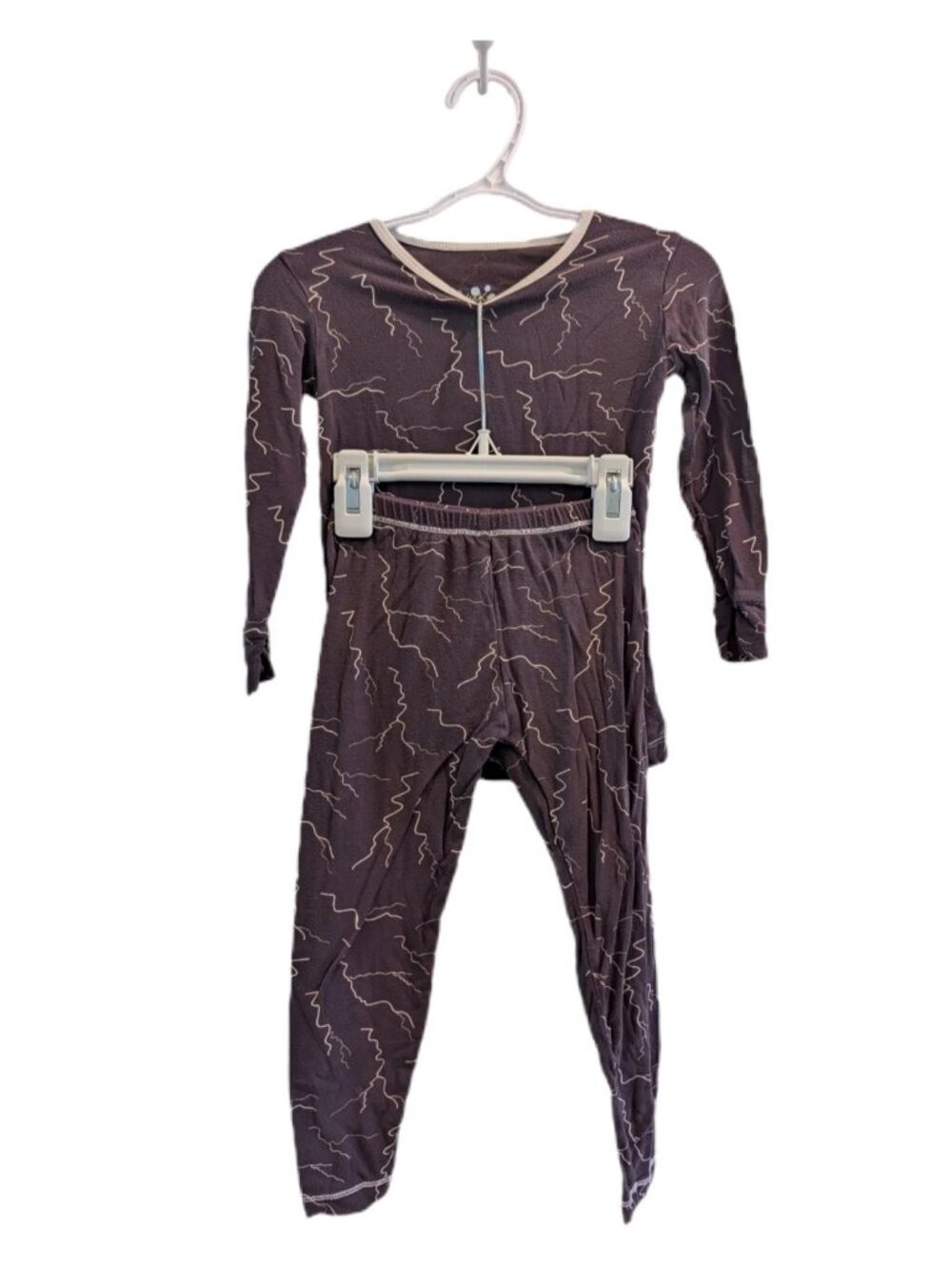 Kickee Pants Bamboo Two Piece Brown Scribbles Pajamas 3T